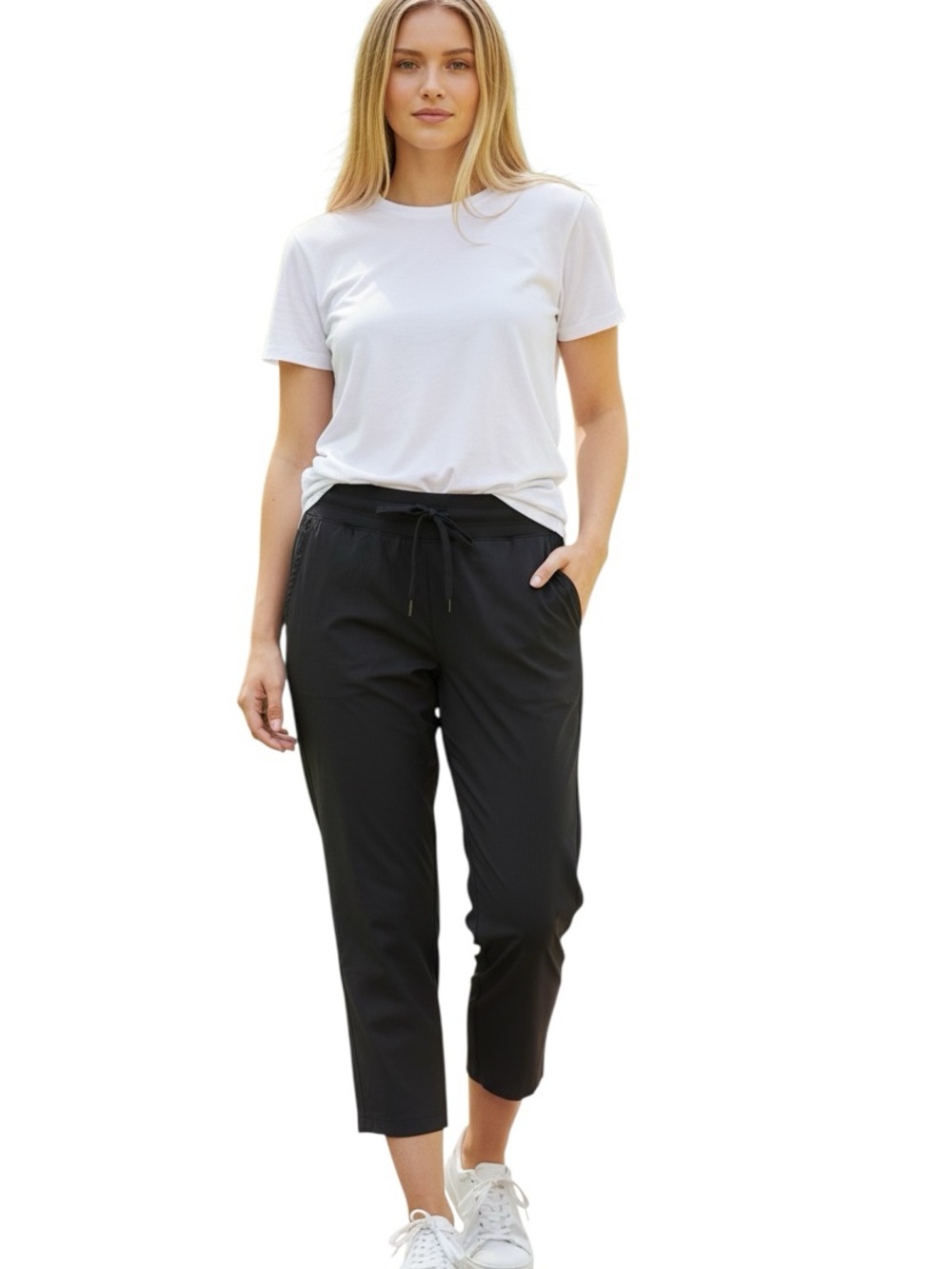 lululemon athletica Black Cropped Drawstring Pants